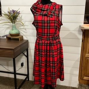 ModCloth Yellow Star dress plaid tartan 1X